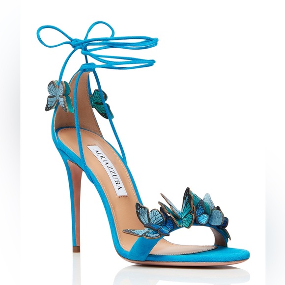 Aquazzura Papillon Butterfly 105 Suede Heels - Picture 3 of 11